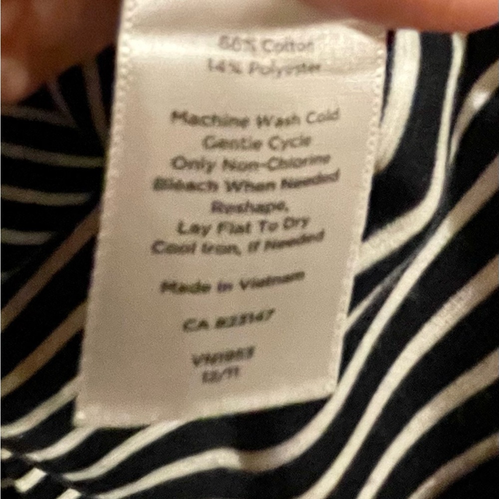 Talbots Soft 3 Button Navy Stripe Knit Blazer. Me… - image 4